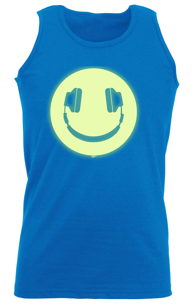 Headphone Smile Glow In The Dark - Funny Vest Singlet Unisex Tank Top