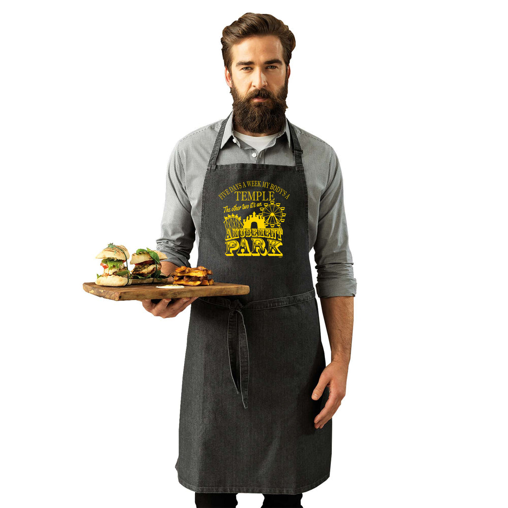 Five Days A Week My Body Is A Temple - Funny Kitchen Apron