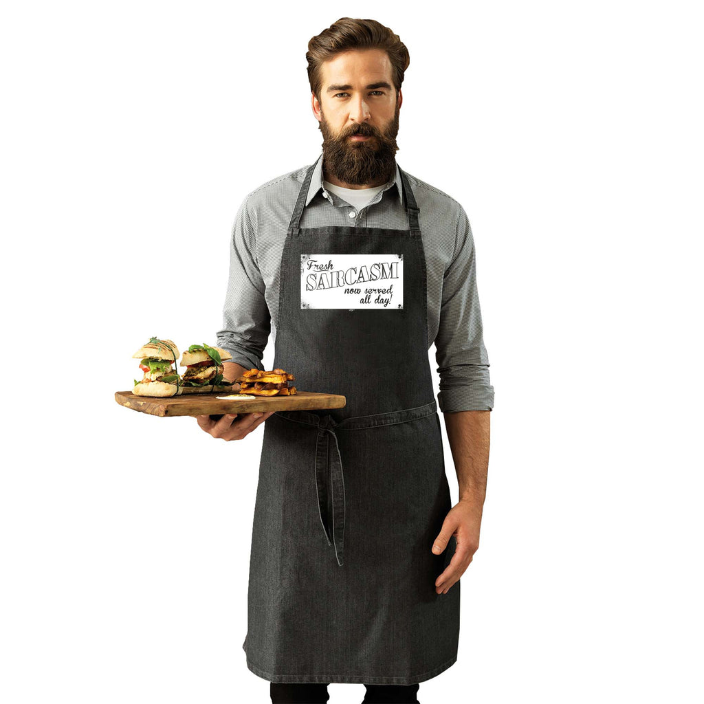 Fresh Sarcasm Now Served All Day - Funny Kitchen Apron