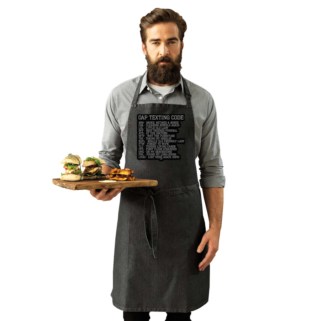 Oap Texting Code - Funny Kitchen Apron