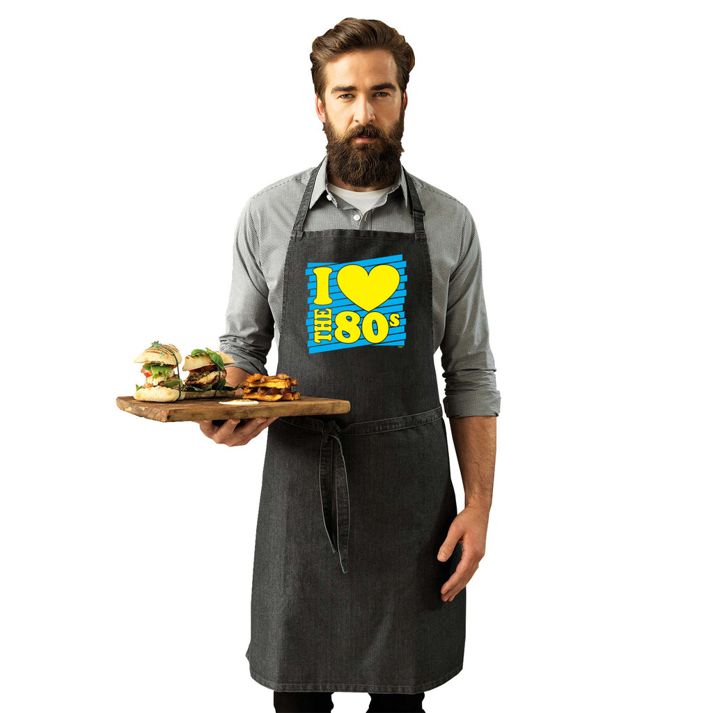 Love The 80S Yellow Blue - Funny Kitchen Apron