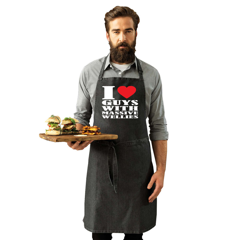 Love Heart Guys With Massive Wellies - Funny Kitchen Apron