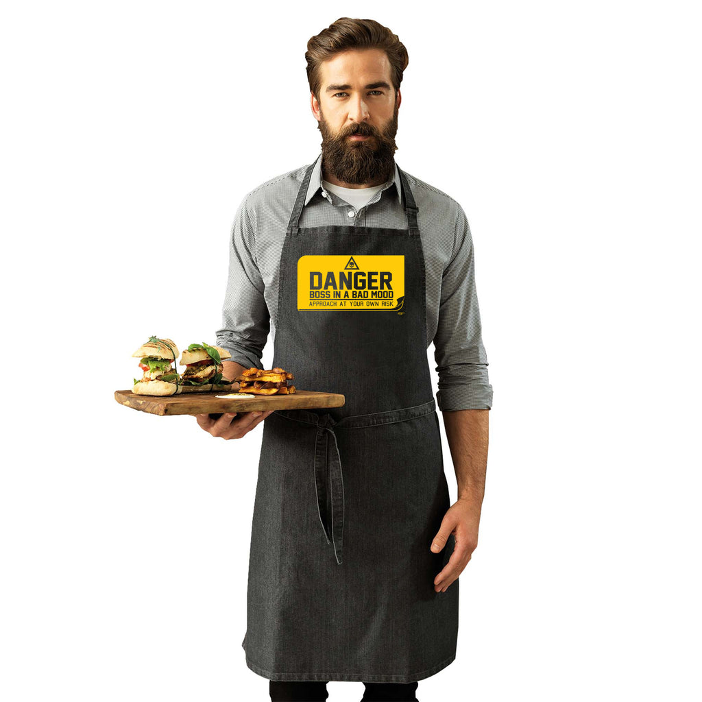 Danger Boss In A Bad Mood - Funny Kitchen Apron