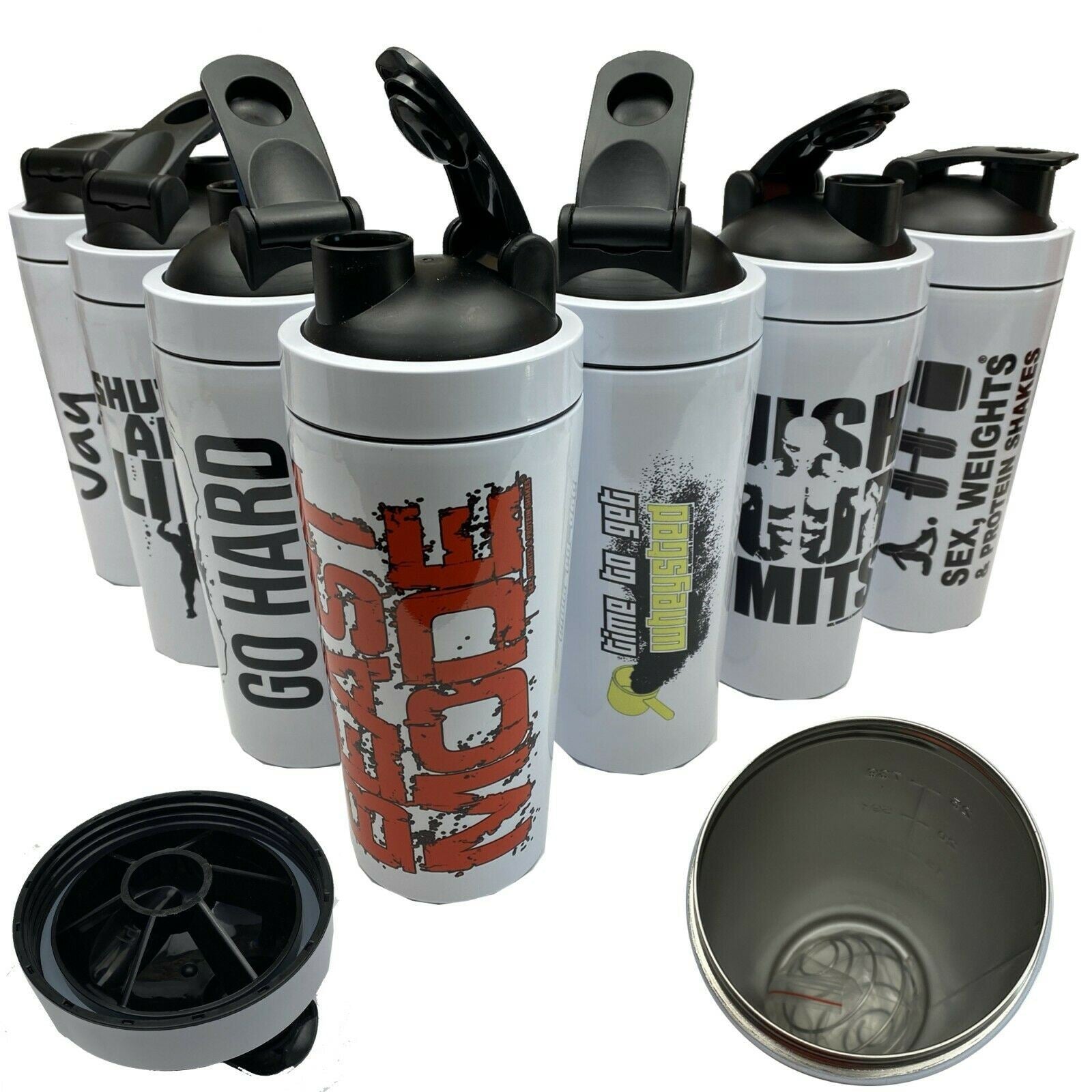 Protein Shaker Bottle Stainless Steel Shake SWPS Steel 750ml GYM Drink Mixer 123t Australia Funny T Shirts Mugs Novelty Gifts 123t Australia