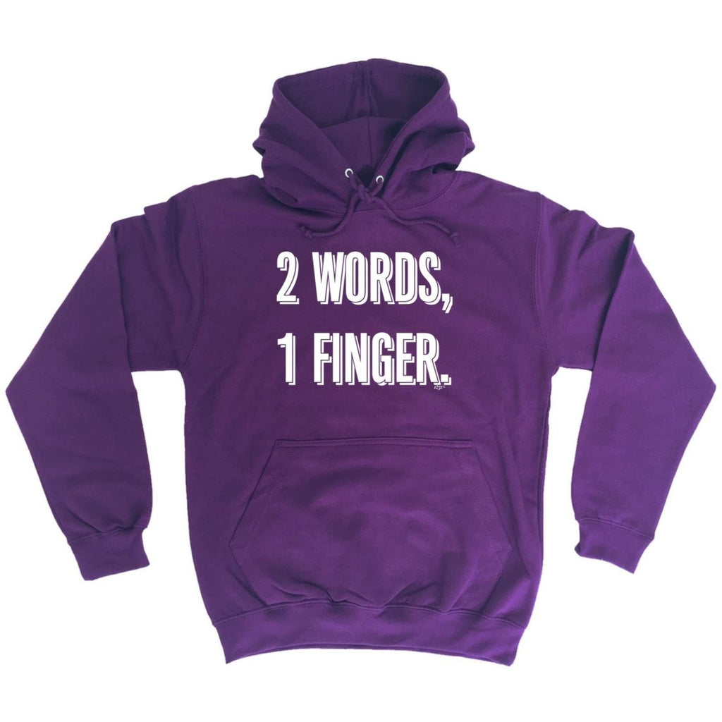 2 Words 1 Finger - Funny Novelty Hoodies Hoodie - 123t Australia | Funny T-Shirts Mugs Novelty Gifts