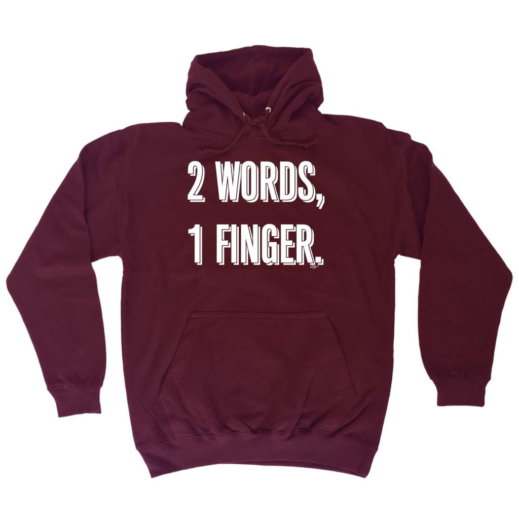 2 Words 1 Finger - Funny Novelty Hoodies Hoodie - 123t Australia | Funny T-Shirts Mugs Novelty Gifts