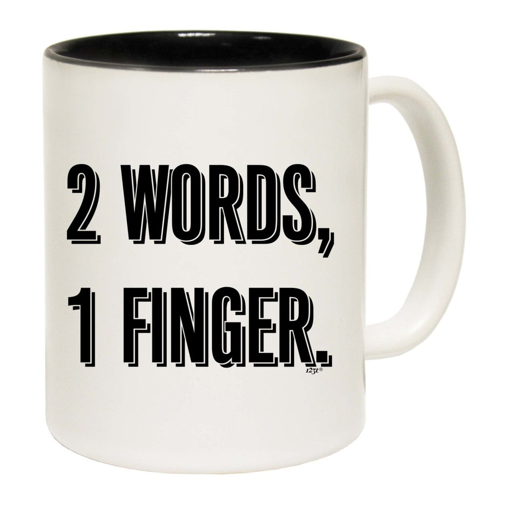 2 Words 1 Finger Mug Cup - 123t Australia | Funny T-Shirts Mugs Novelty Gifts