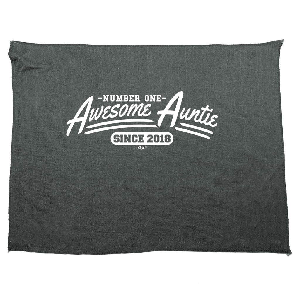 2018 Awesome Auntie Since - Funny Novelty Soft Sport Microfiber Towel - 123t Australia | Funny T-Shirts Mugs Novelty Gifts