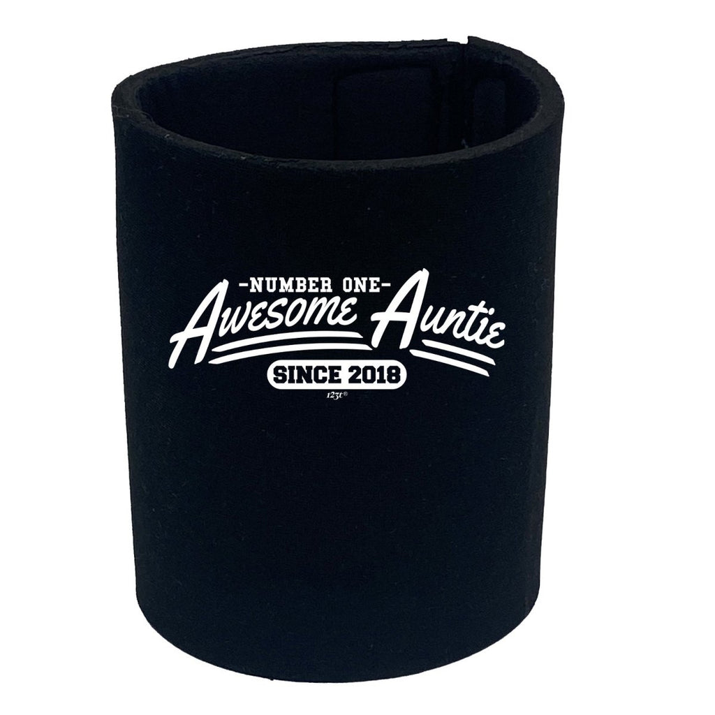 2018 Awesome Auntie Since - Funny Novelty Stubby Holder - 123t Australia | Funny T-Shirts Mugs Novelty Gifts