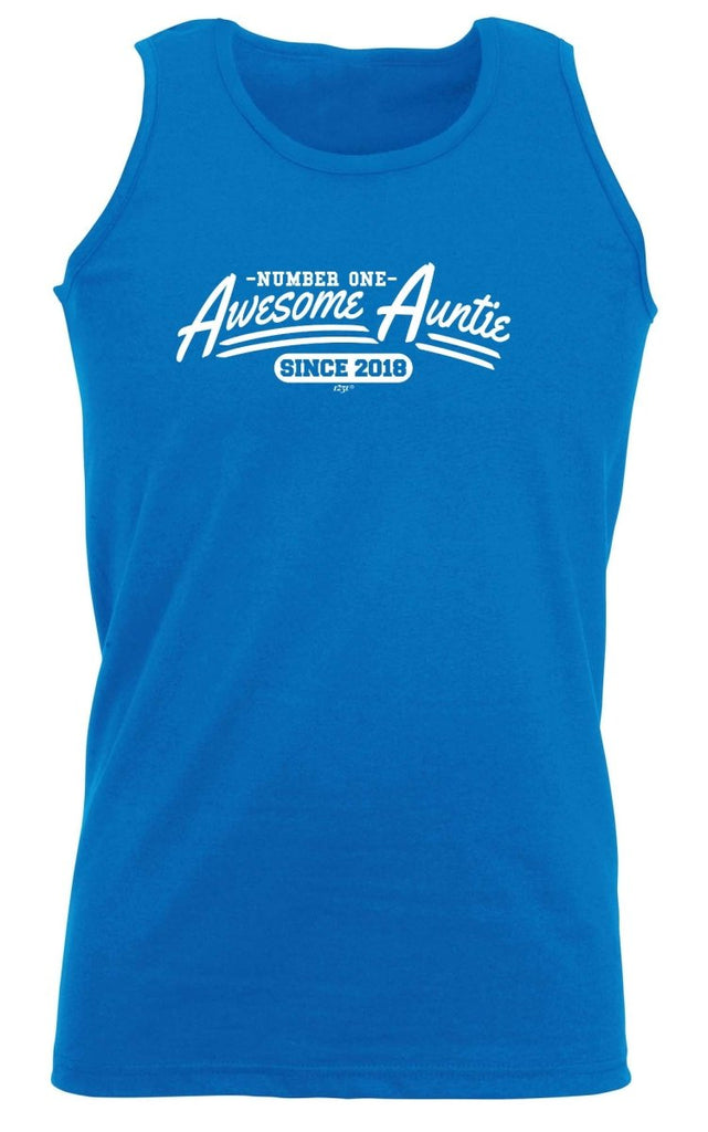 2018 Awesome Auntie Since - Funny Novelty Vest Singlet Unisex Tank Top - 123t Australia | Funny T-Shirts Mugs Novelty Gifts
