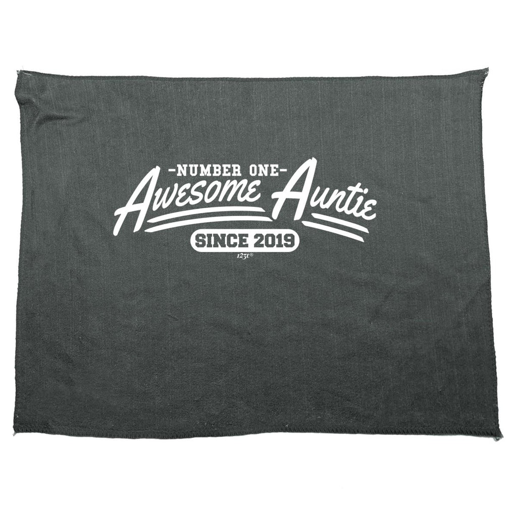 2019 Awesome Auntie Since - Funny Novelty Soft Sport Microfiber Towel - 123t Australia | Funny T-Shirts Mugs Novelty Gifts