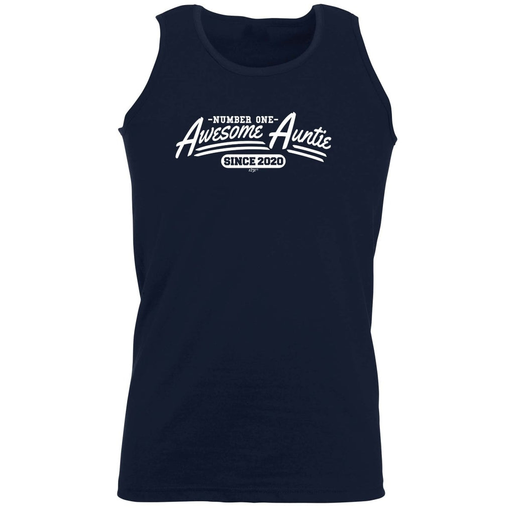2020 Awesome Auntie Since - Funny Novelty Vest Singlet Unisex Tank Top - 123t Australia | Funny T-Shirts Mugs Novelty Gifts
