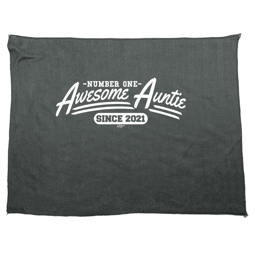 2021 Awesome Auntie Since - Funny Novelty Soft Sport Microfiber Towel - 123t Australia | Funny T-Shirts Mugs Novelty Gifts