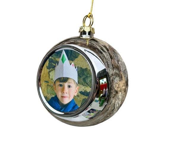 4 x Christmas Tree Baubles Decorations Personalised Photo Xmas Hanging Bauble - 123t Australia | Funny T-Shirts Mugs Novelty Gifts
