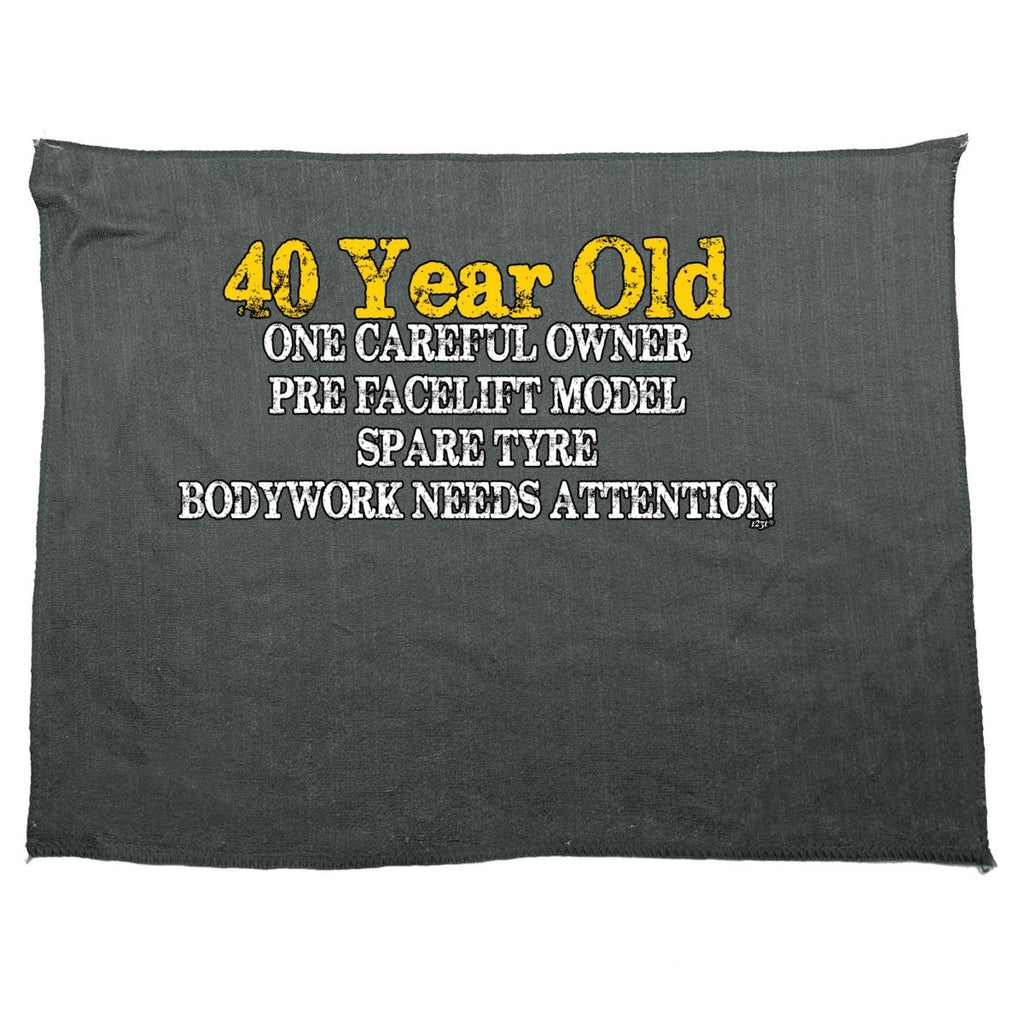 40 Year Old One Careful Owner Birthday Age - Funny Novelty Soft Sport Microfiber Towel - 123t Australia | Funny T-Shirts Mugs Novelty Gifts