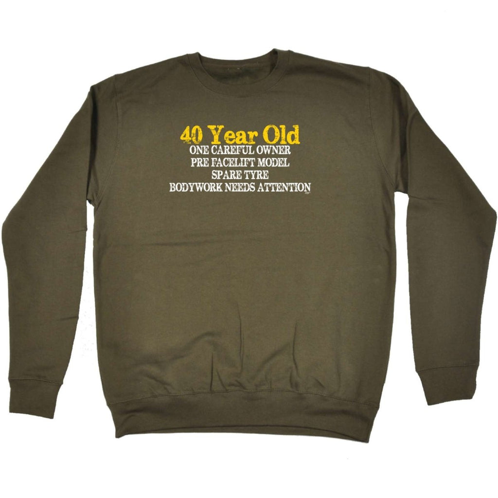 40 Year Old One Careful Owner Birthday Age - Funny Novelty Sweatshirt - 123t Australia | Funny T-Shirts Mugs Novelty Gifts
