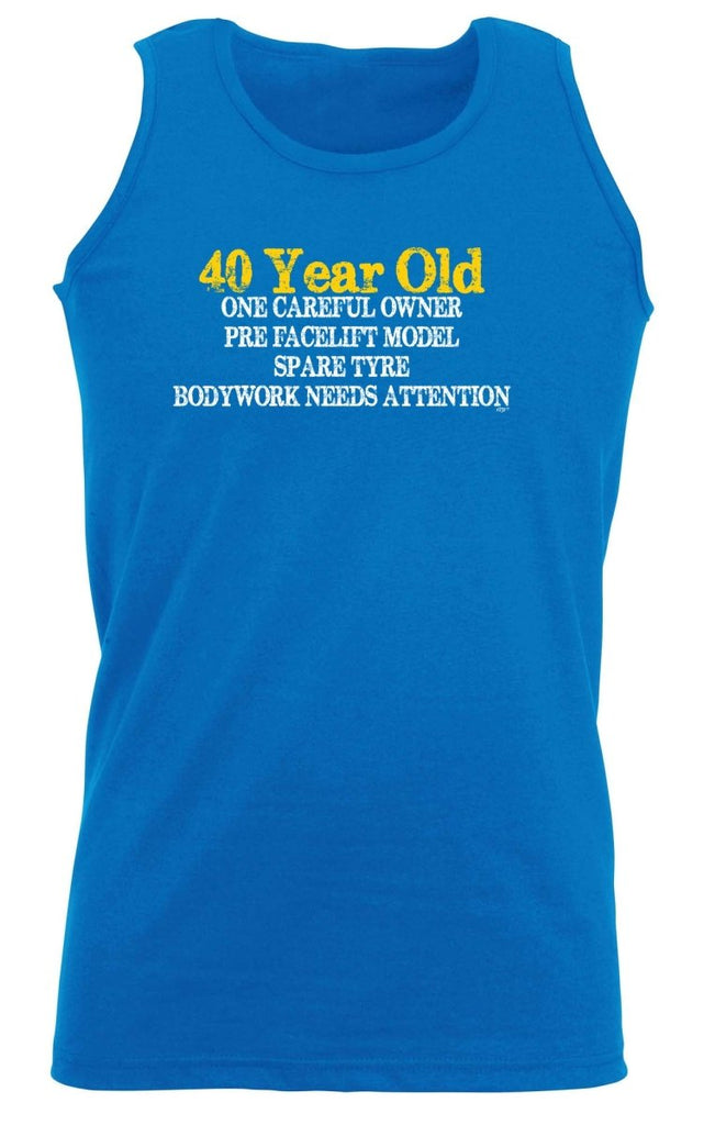 40 Year Old One Careful Owner Birthday Age - Funny Novelty Vest Singlet Unisex Tank Top - 123t Australia | Funny T-Shirts Mugs Novelty Gifts