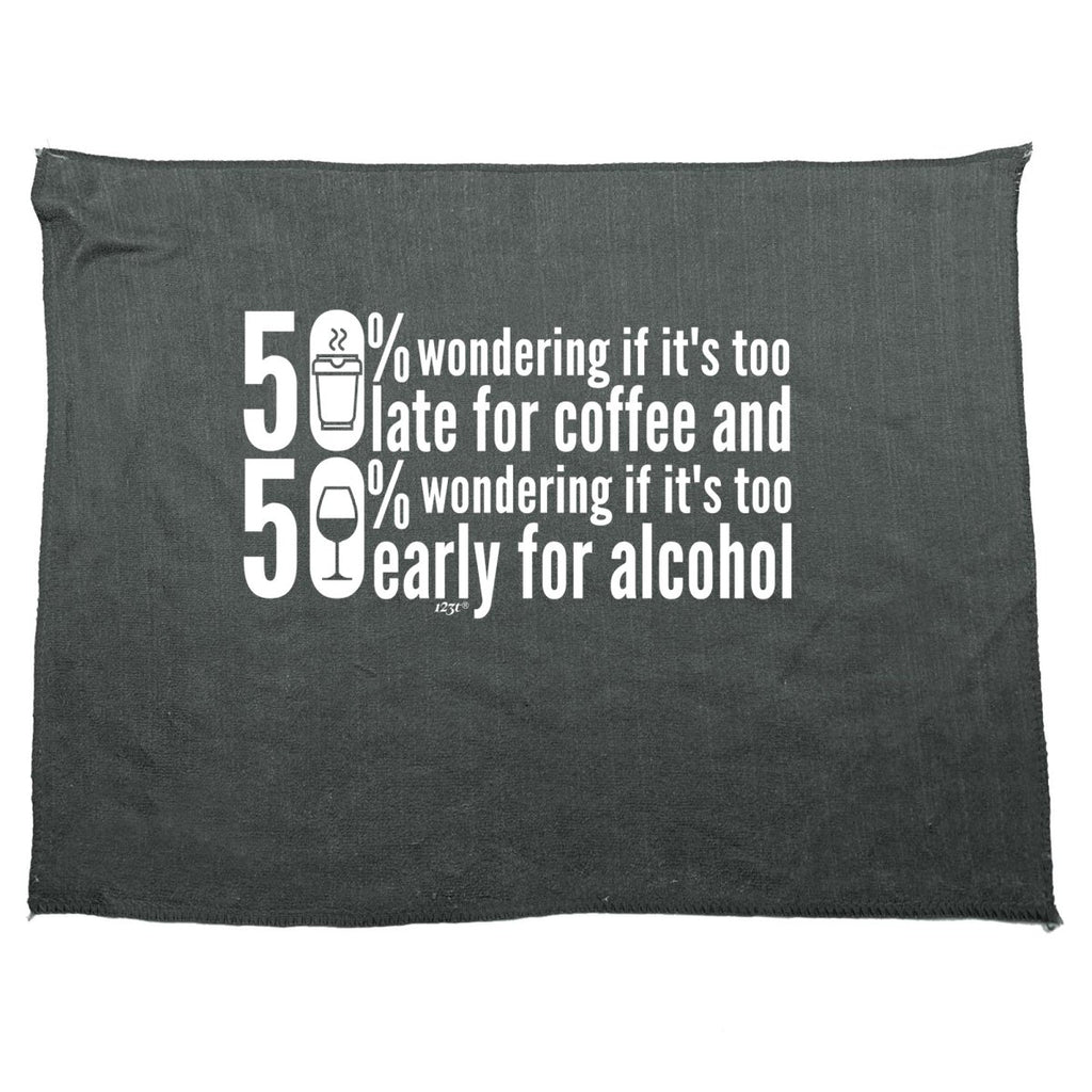 50 Percent Coffee Alcohol - Funny Novelty Soft Sport Microfiber Towel - 123t Australia | Funny T-Shirts Mugs Novelty Gifts