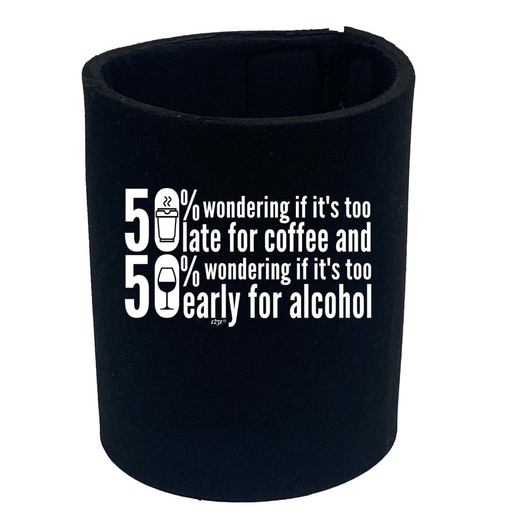 50 Percent Coffee Alcohol - Funny Novelty Stubby Holder - 123t Australia | Funny T-Shirts Mugs Novelty Gifts