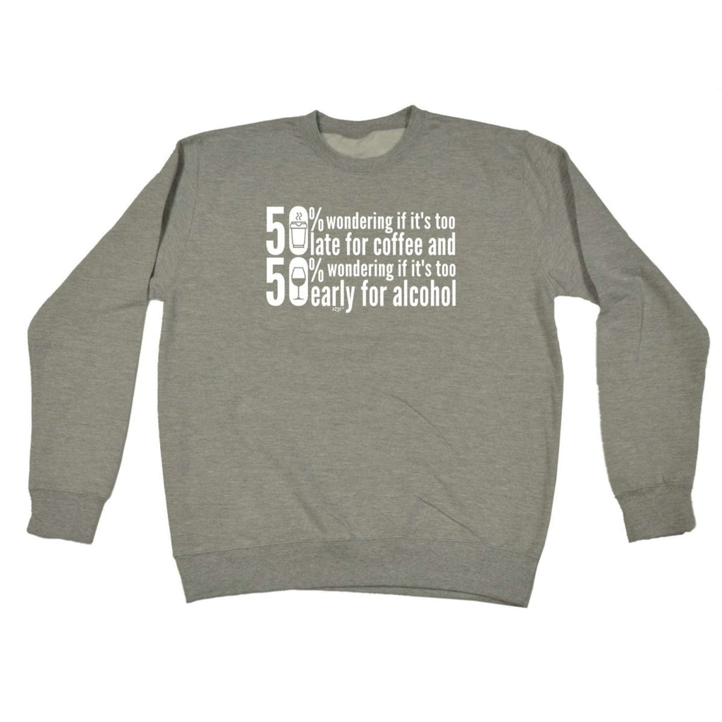 50 Percent Coffee Alcohol - Funny Novelty Sweatshirt - 123t Australia | Funny T-Shirts Mugs Novelty Gifts