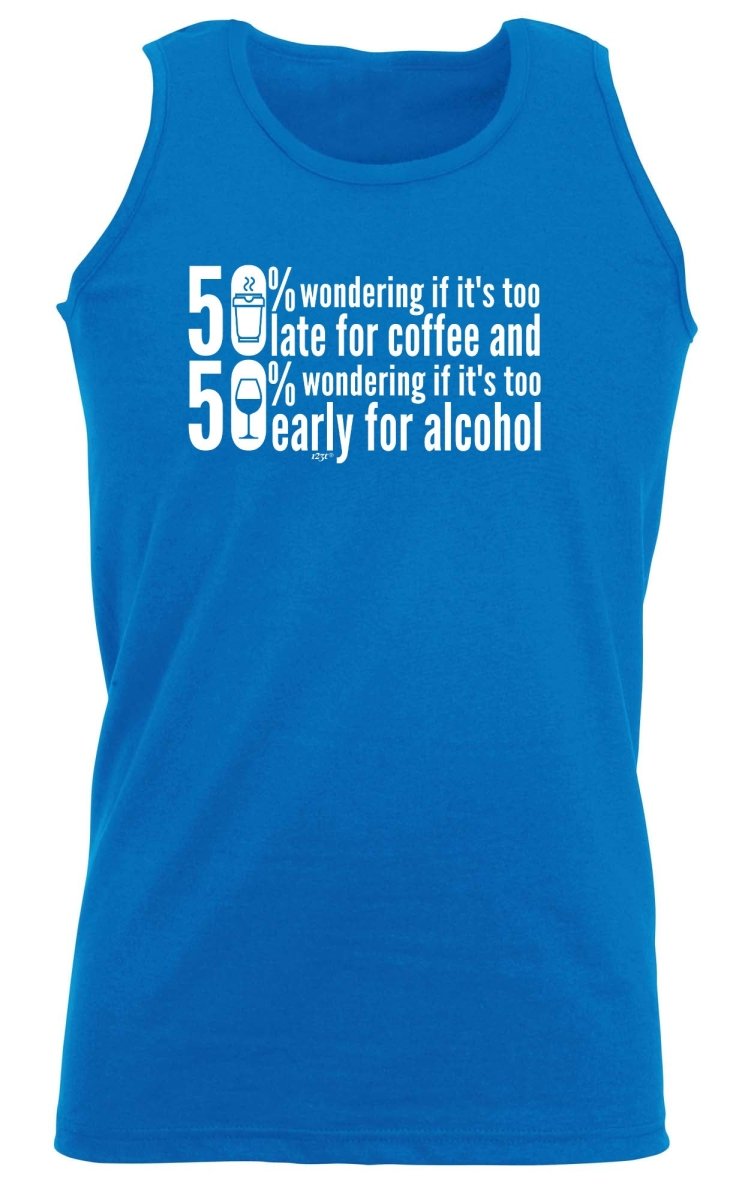 50 Percent Coffee Alcohol - Funny Novelty Vest Singlet Unisex Tank Top - 123t Australia | Funny T-Shirts Mugs Novelty Gifts