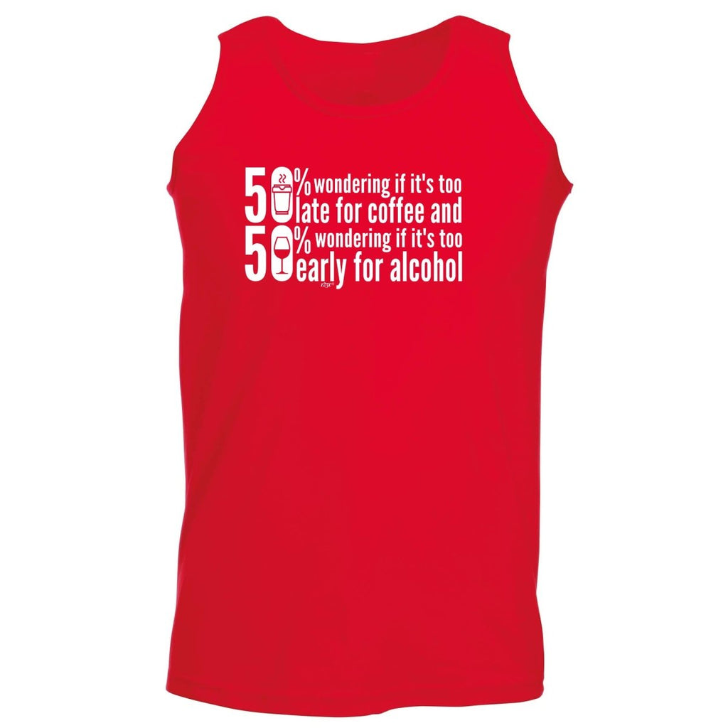 50 Percent Coffee Alcohol - Funny Novelty Vest Singlet Unisex Tank Top - 123t Australia | Funny T-Shirts Mugs Novelty Gifts