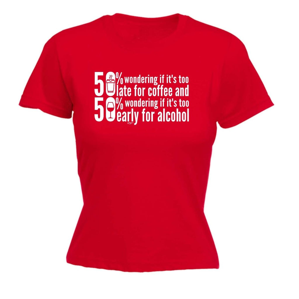 50 Percent Coffee Alcohol - Funny Novelty Womens T-Shirt T Shirt Tshirt - 123t Australia | Funny T-Shirts Mugs Novelty Gifts