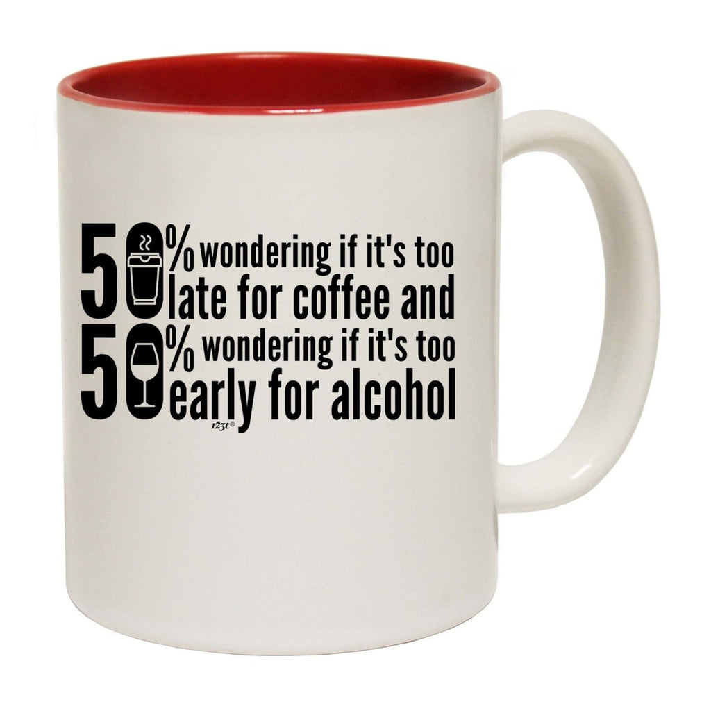 50 Percent Coffee Alcohol Mug Cup - 123t Australia | Funny T-Shirts Mugs Novelty Gifts