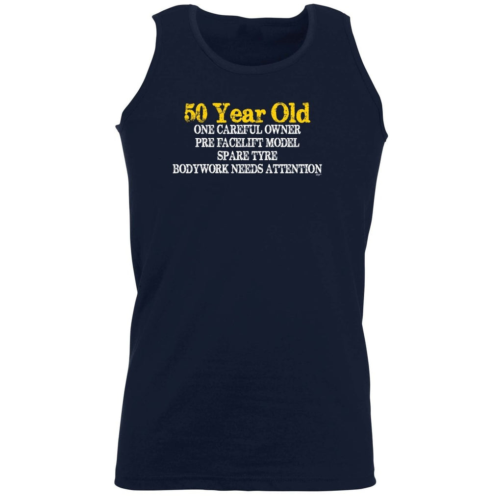 50 Year Old One Careful Owner Birthday Age - Funny Novelty Vest Singlet Unisex Tank Top - 123t Australia | Funny T-Shirts Mugs Novelty Gifts