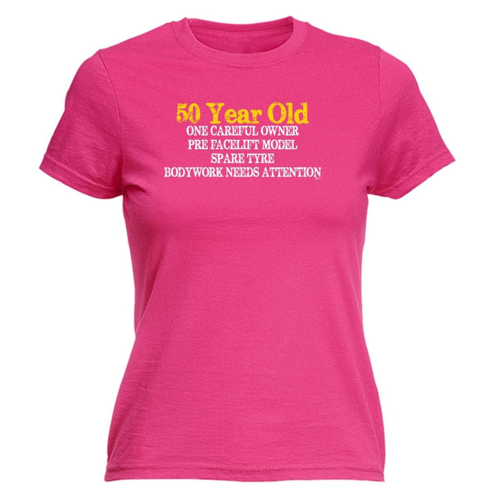 50 Year Old One Careful Owner Birthday Age - Funny Novelty Womens T-Shirt T Shirt Tshirt - 123t Australia | Funny T-Shirts Mugs Novelty Gifts