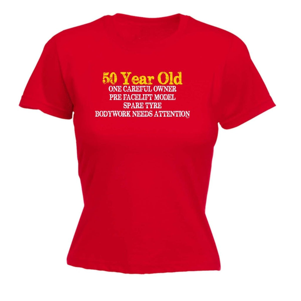 50 Year Old One Careful Owner Birthday Age - Funny Novelty Womens T-Shirt T Shirt Tshirt - 123t Australia | Funny T-Shirts Mugs Novelty Gifts