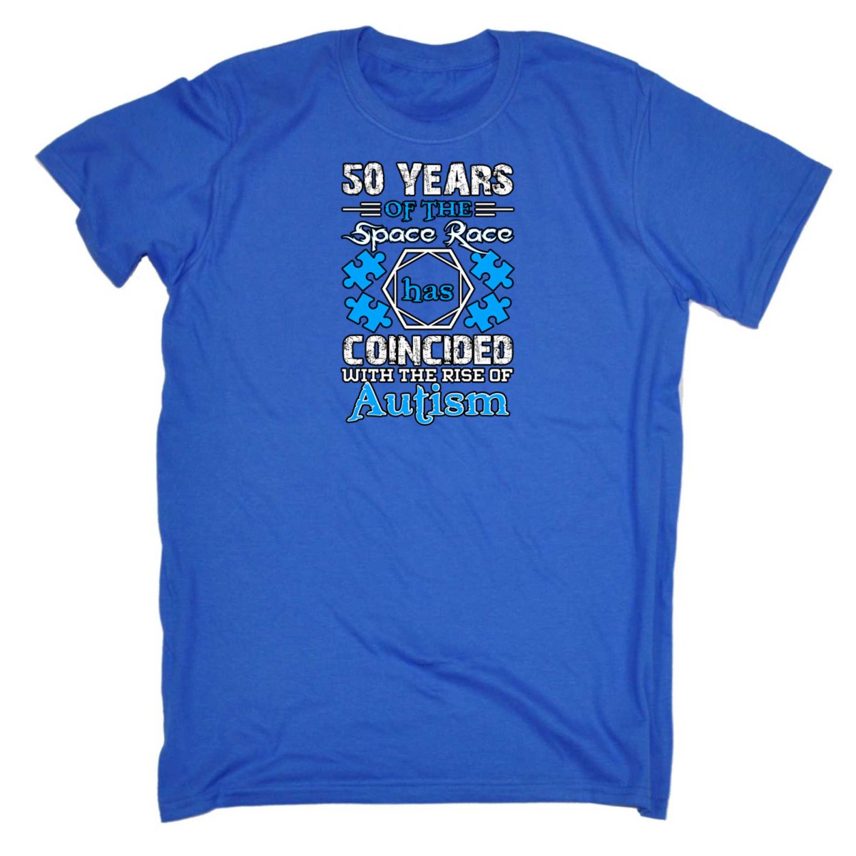 50 Years Of The Space Race Rise Of Autism - Mens Funny T-Shirt Tshirts - 123t Australia | Funny T-Shirts Mugs Novelty Gifts