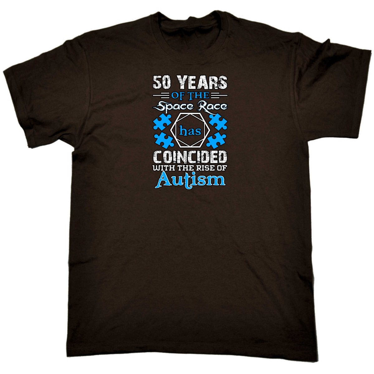 50 Years Of The Space Race Rise Of Autism - Mens Funny T-Shirt Tshirts - 123t Australia | Funny T-Shirts Mugs Novelty Gifts