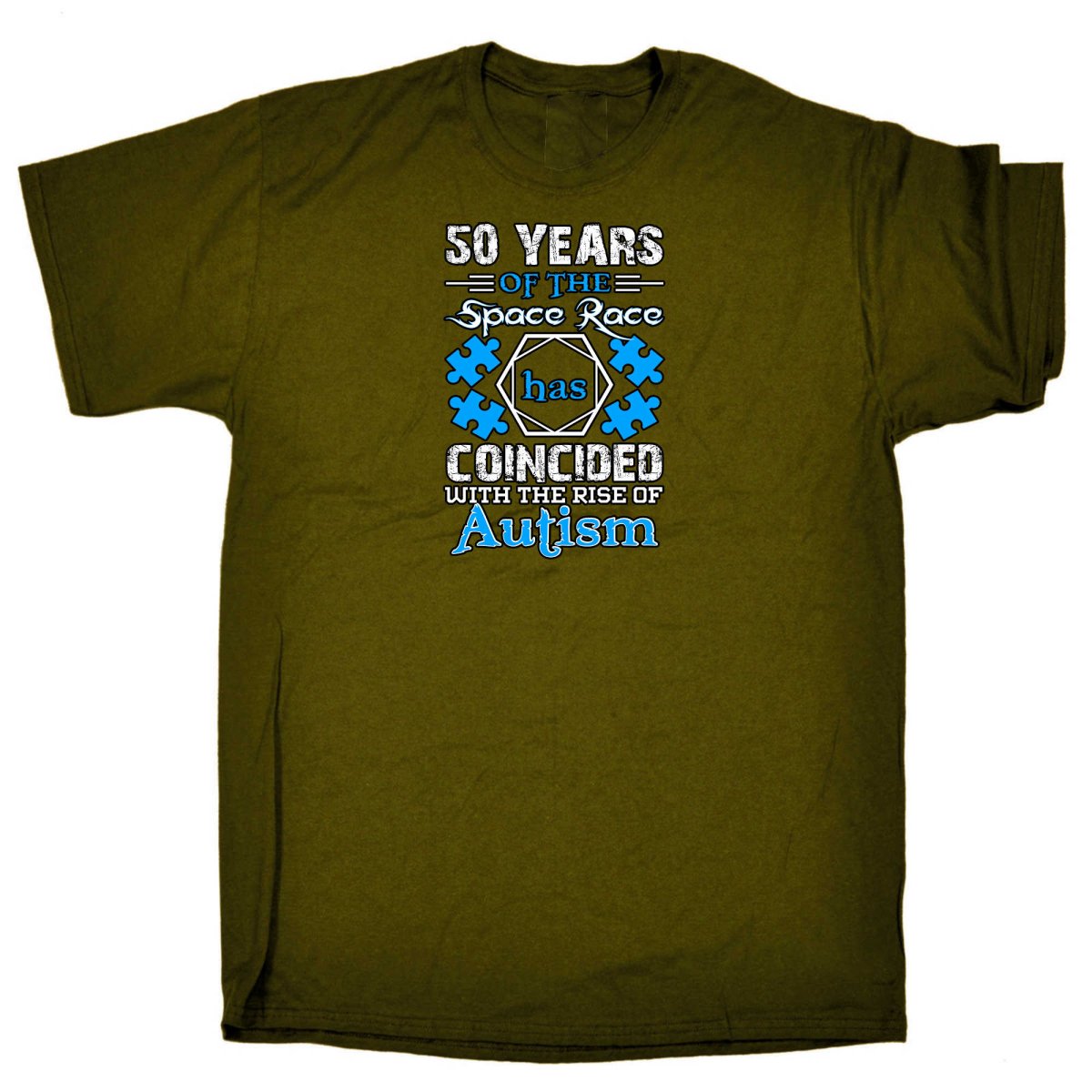 50 Years Of The Space Race Rise Of Autism - Mens Funny T-Shirt Tshirts - 123t Australia | Funny T-Shirts Mugs Novelty Gifts