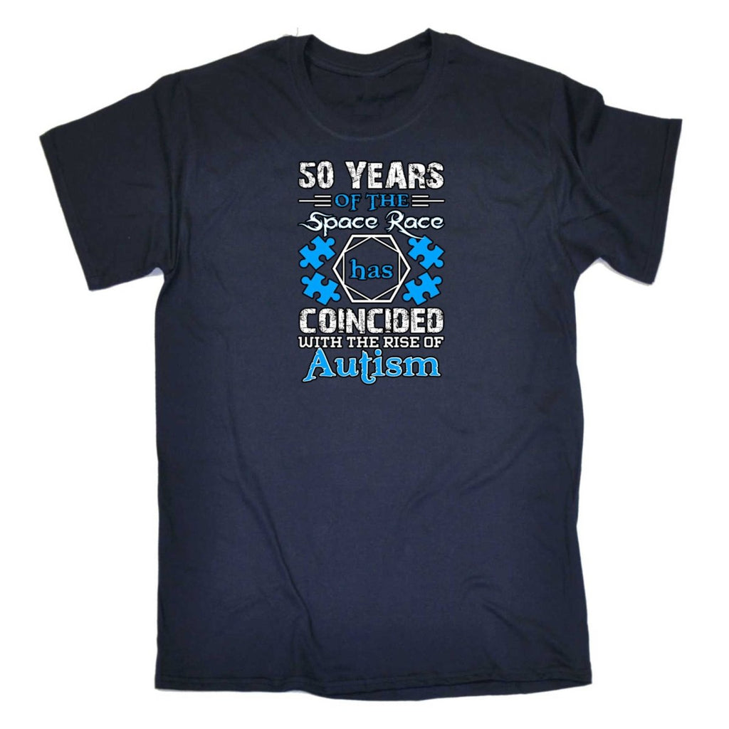 50 Years Of The Space Race Rise Of Autism - Mens Funny T-Shirt Tshirts - 123t Australia | Funny T-Shirts Mugs Novelty Gifts