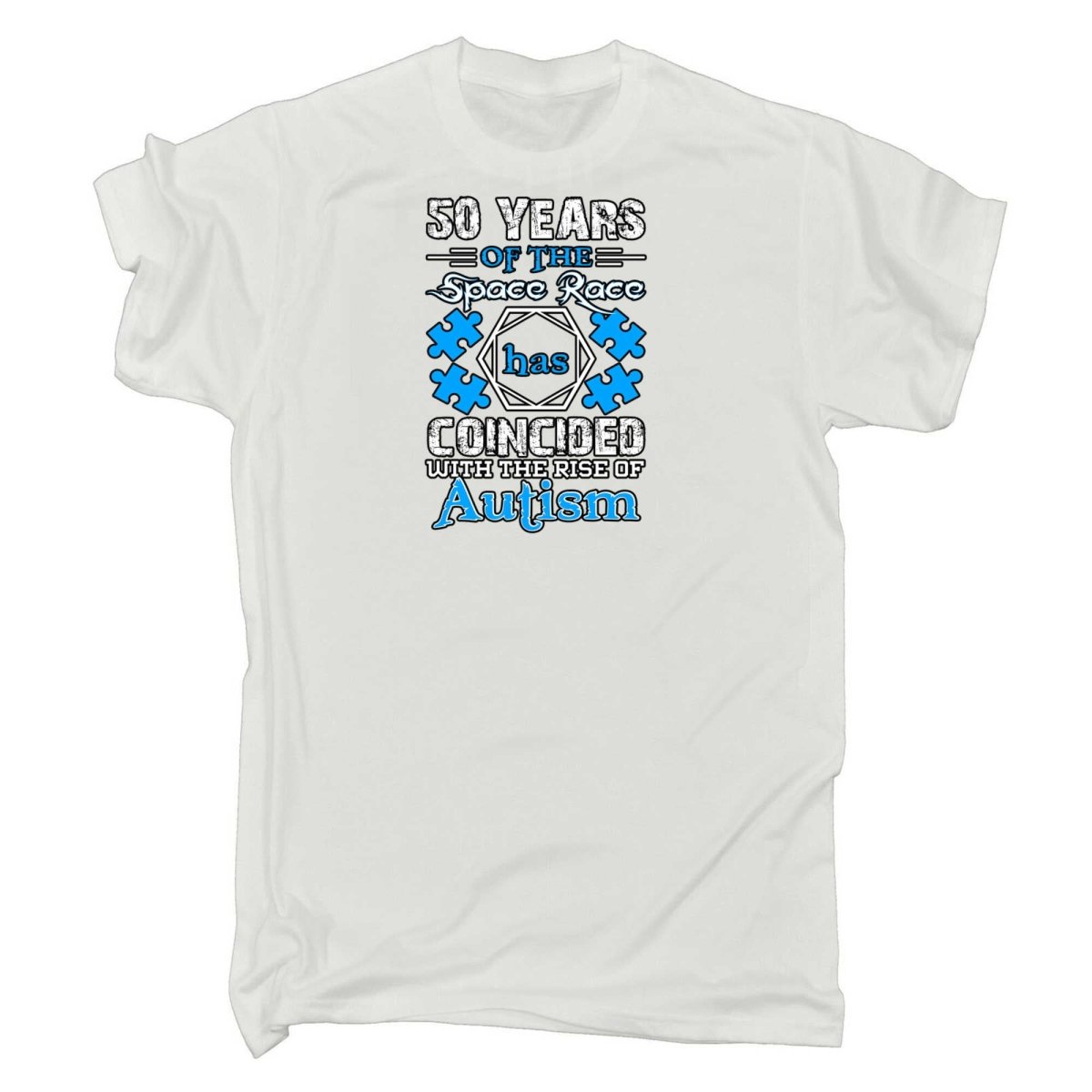 50 Years Of The Space Race Rise Of Autism - Mens Funny T-Shirt Tshirts - 123t Australia | Funny T-Shirts Mugs Novelty Gifts