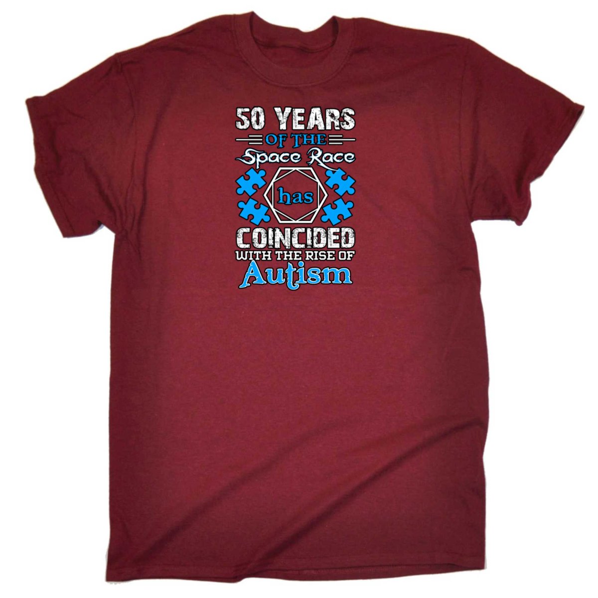 50 Years Of The Space Race Rise Of Autism - Mens Funny T-Shirt Tshirts - 123t Australia | Funny T-Shirts Mugs Novelty Gifts