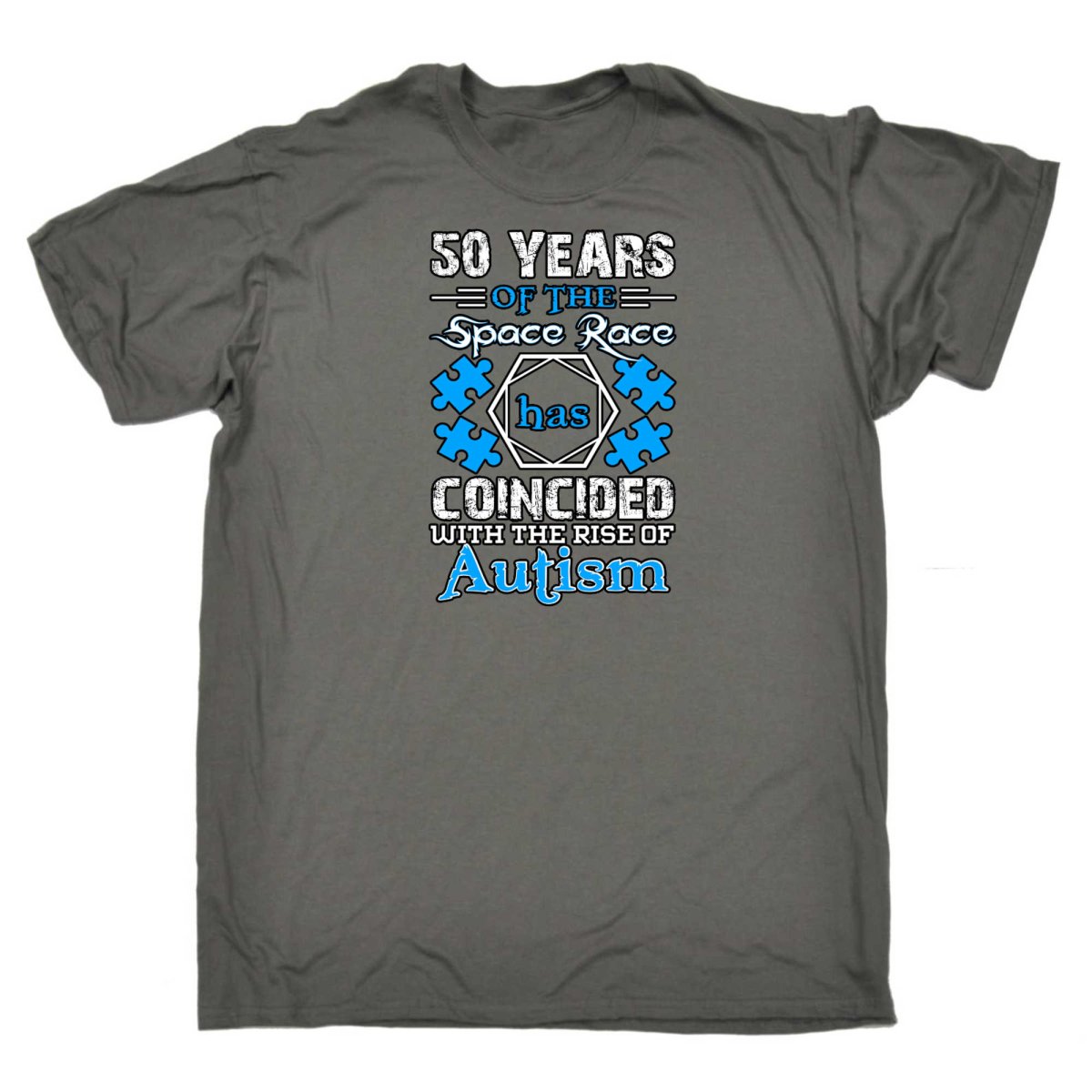 50 Years Of The Space Race Rise Of Autism - Mens Funny T-Shirt Tshirts - 123t Australia | Funny T-Shirts Mugs Novelty Gifts