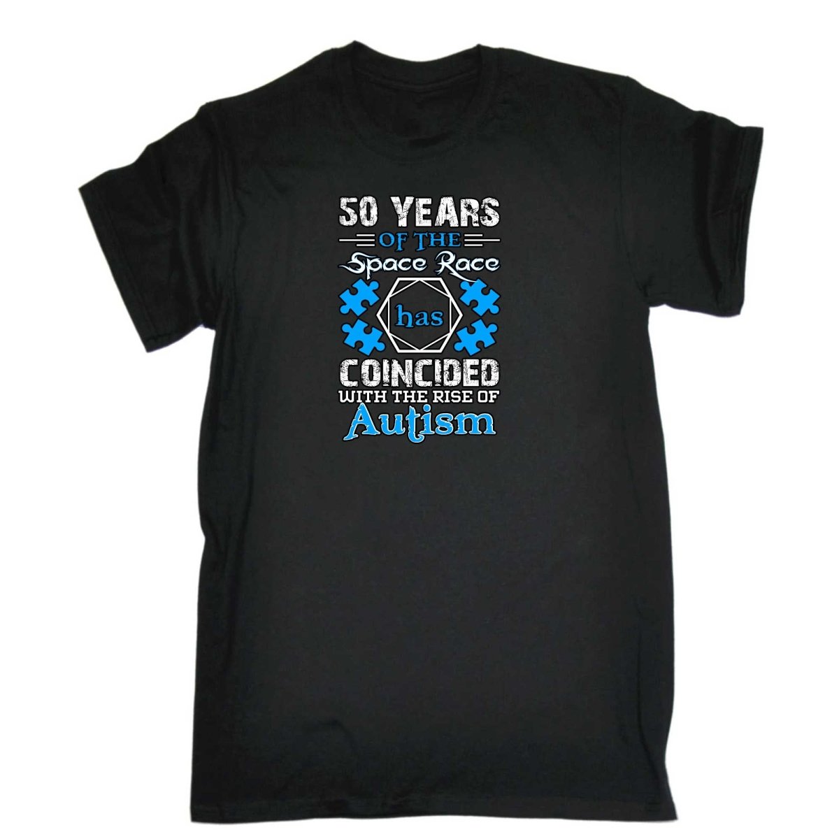 50 Years Of The Space Race Rise Of Autism - Mens Funny T-Shirt Tshirts - 123t Australia | Funny T-Shirts Mugs Novelty Gifts