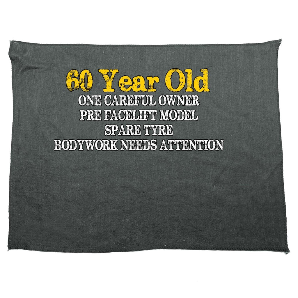 60 Year Old One Careful Owner - Birthday Funny Novelty Soft Sport Microfiber Towel - 123t Australia | Funny T-Shirts Mugs Novelty Gifts