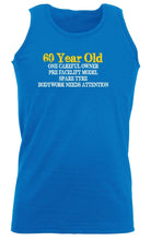 60 Year Old One Careful Owner - Birthday Funny Novelty Vest Singlet Unisex Tank Top - 123t Australia | Funny T-Shirts Mugs Novelty Gifts