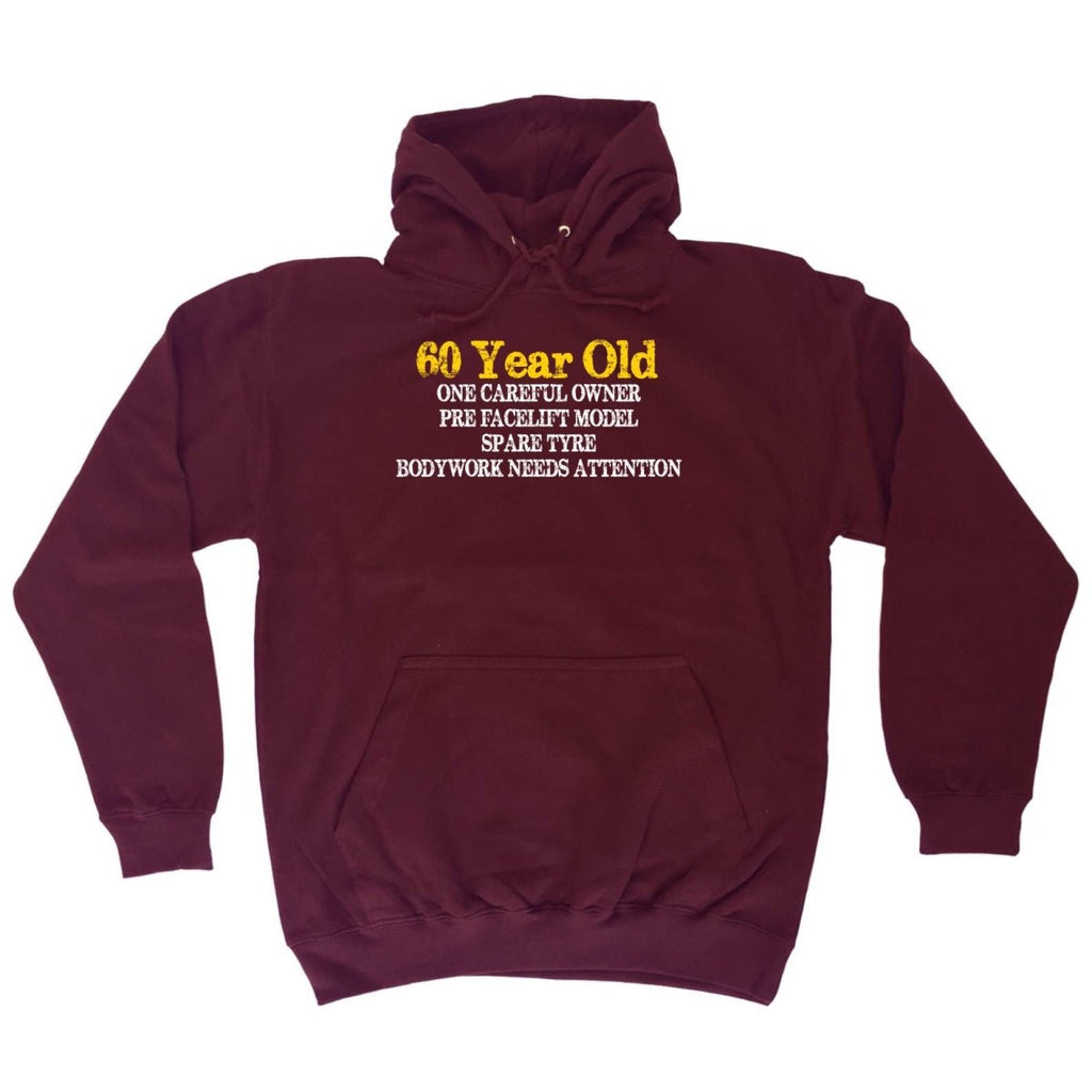 60 Year Old One Careful Owner - Funny Novelty Hoodies Hoodie - 123t Australia | Funny T-Shirts Mugs Novelty Gifts