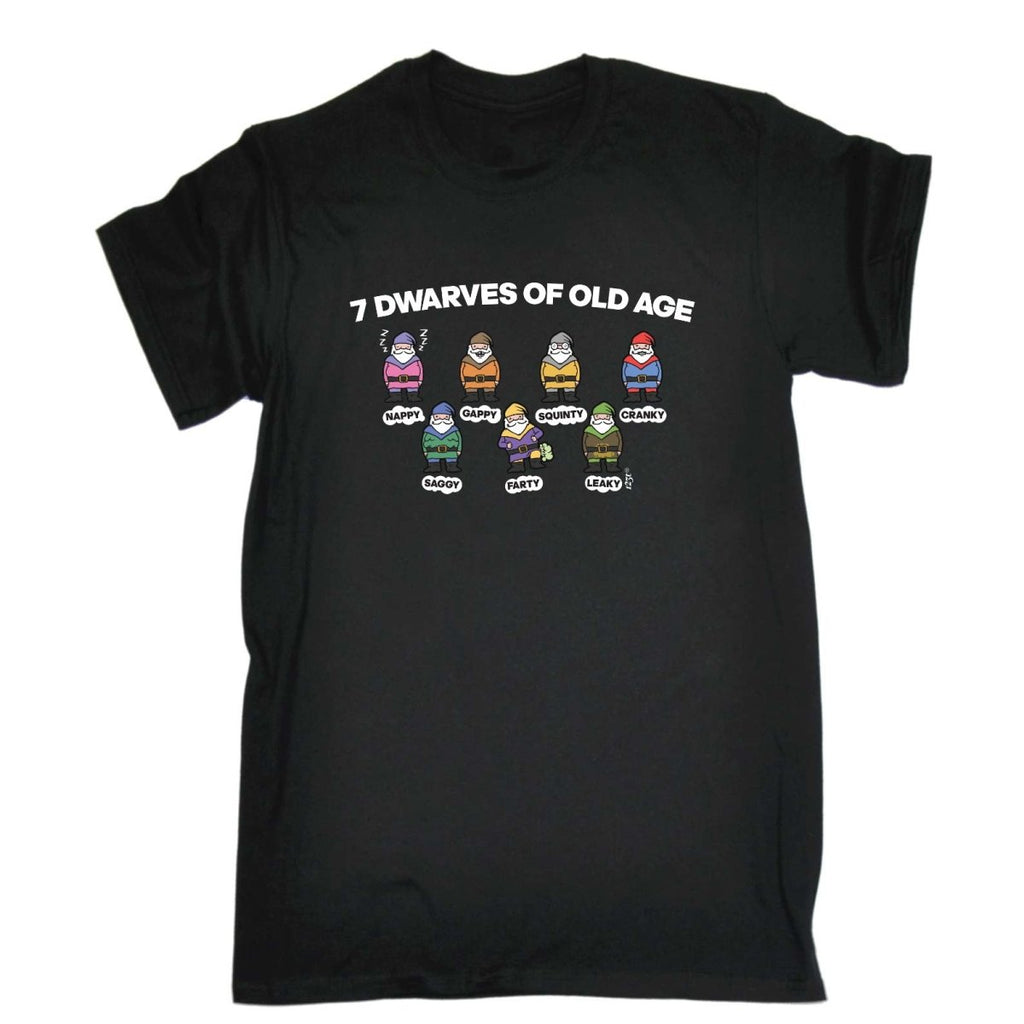 7 Dwarves Of Old Age - Mens Funny Novelty T-Shirt Tshirts BLACK T Shirt - 123t Australia | Funny T-Shirts Mugs Novelty Gifts
