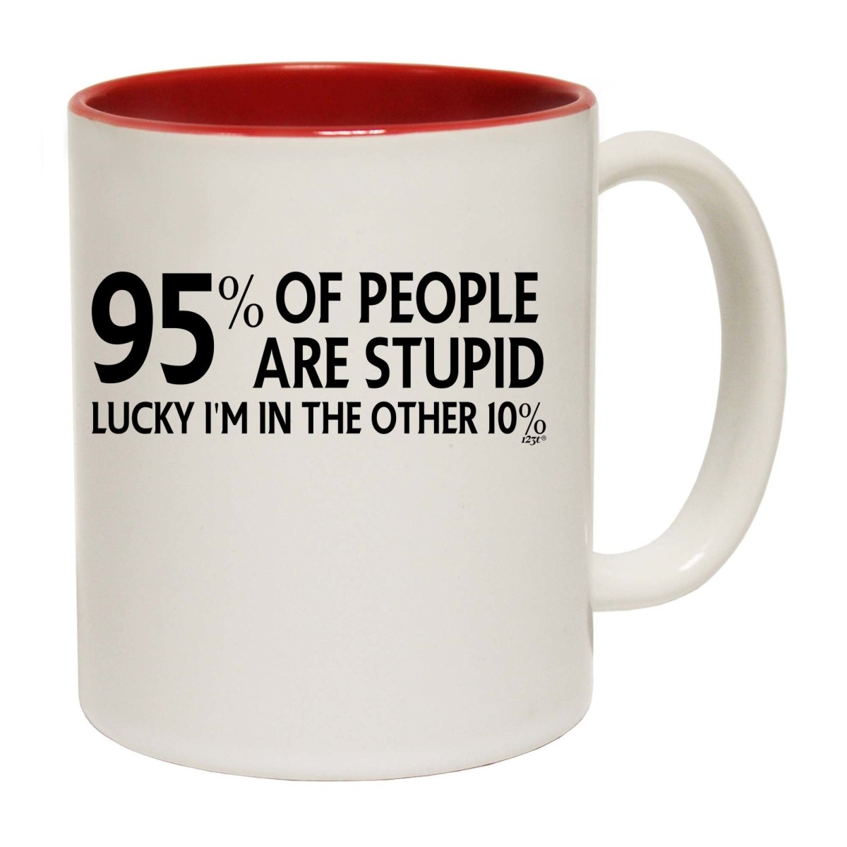 95 Percent Of People Are Stupid Mug Cup - 123t Australia | Funny T-Shirts Mugs Novelty Gifts
