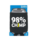 98 Percent Chimp - Funny Novelty Stubby Holder With Base - 123t Australia | Funny T-Shirts Mugs Novelty Gifts