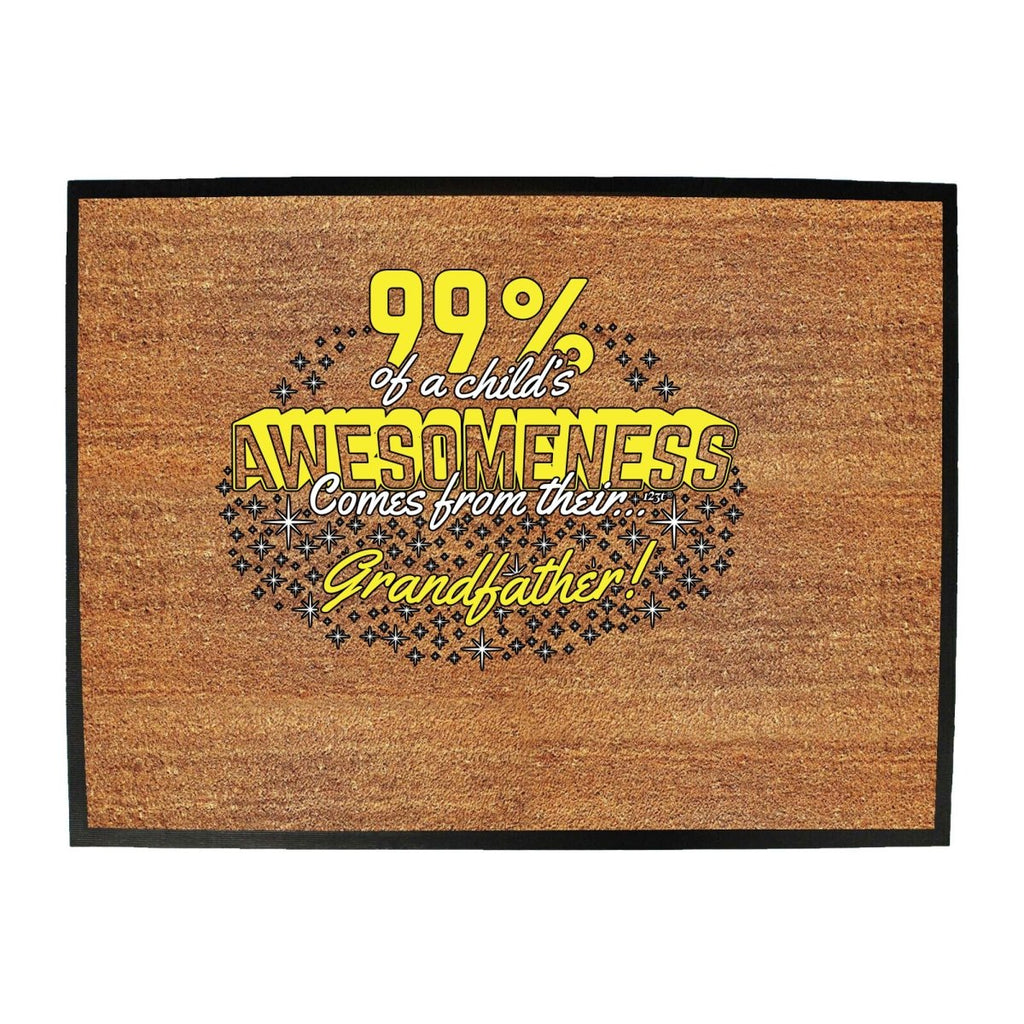 99 Of Awesomeness Comes From Grandfather - Funny Novelty Doormat Man Cave Floor mat - 123t Australia | Funny T-Shirts Mugs Novelty Gifts