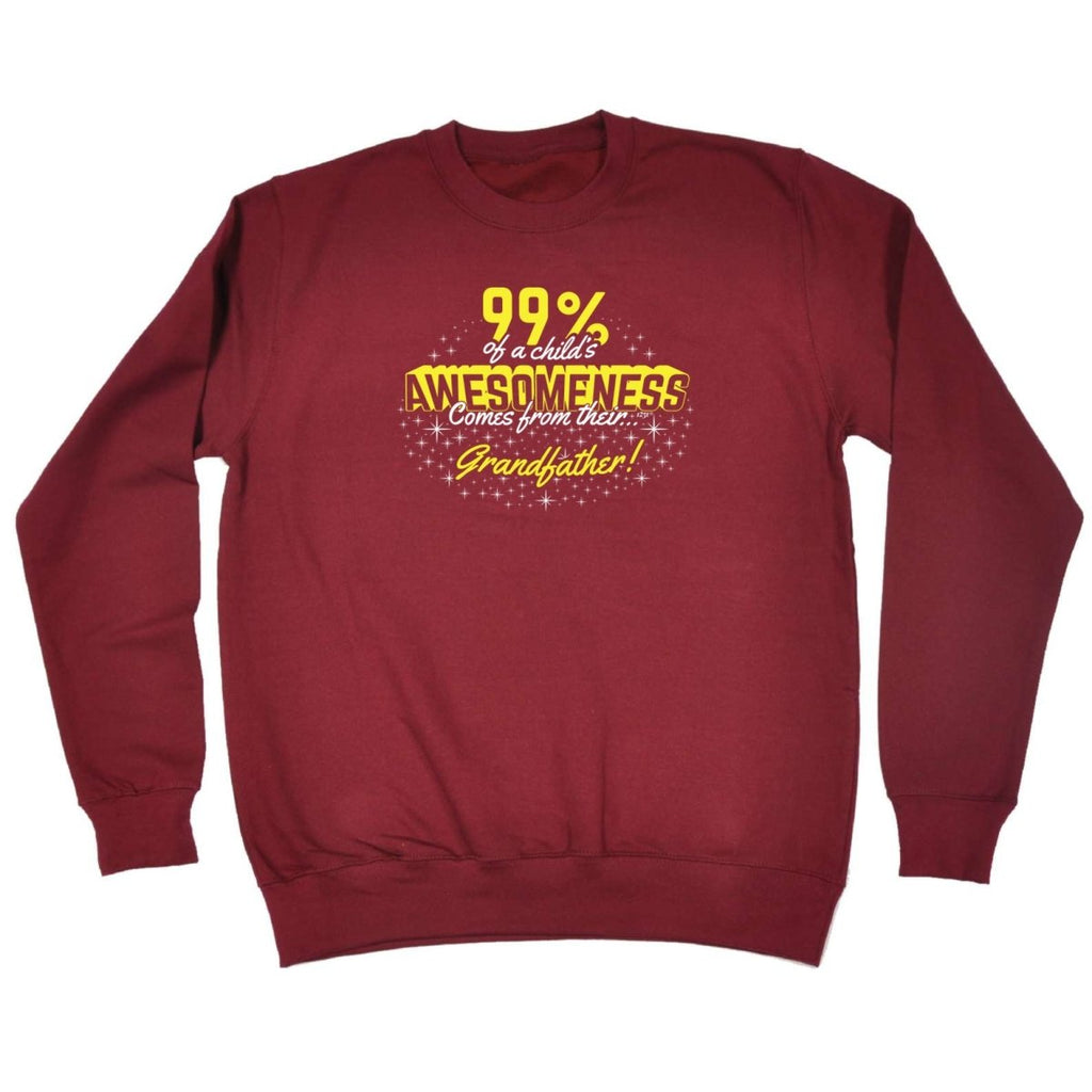 99 Of Awesomeness Comes From Grandfather - Funny Novelty Sweatshirt - 123t Australia | Funny T-Shirts Mugs Novelty Gifts