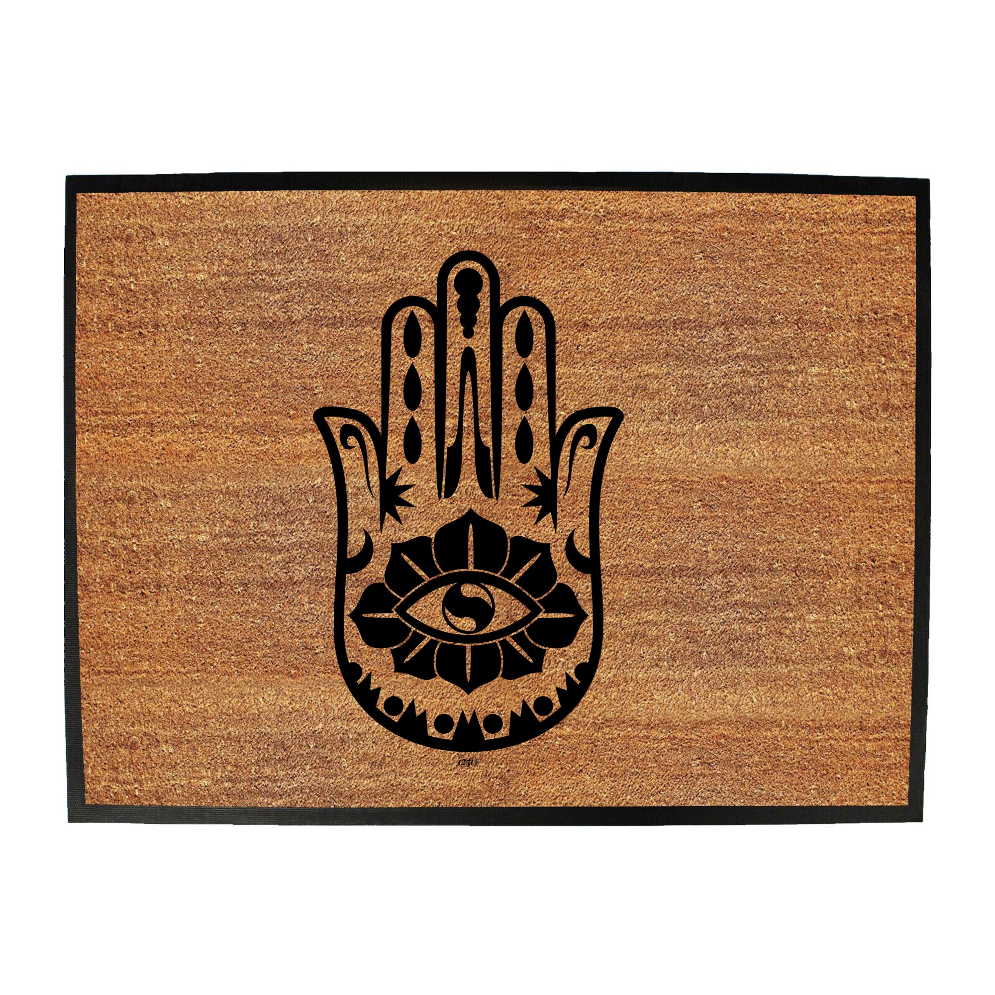Festival Palm Hand Flower Eye White - Funny Novelty Doormat