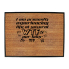 Presently Experiencing Life At Several Wtfs Per Hour - Funny Novelty Doormat
