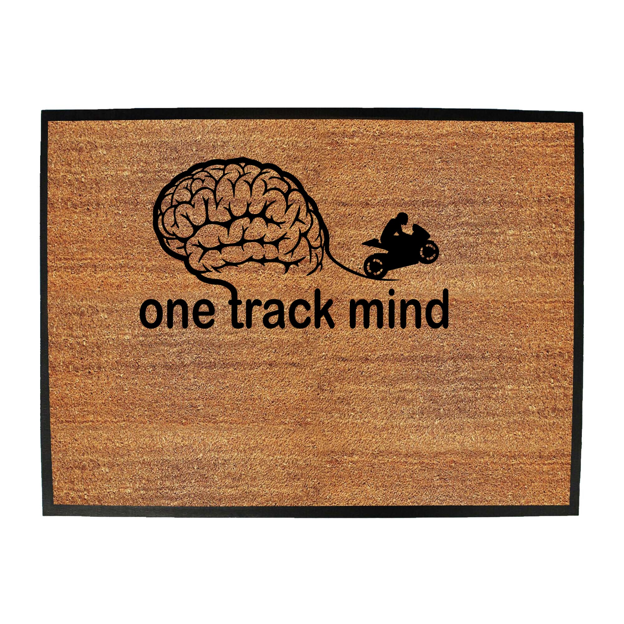 One Track Mind Superbike Motorbike - Funny Novelty Doormat